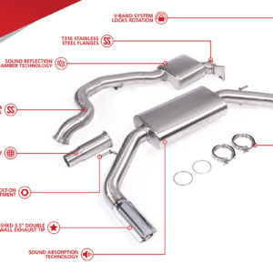 Cat-Back Inox 3 pouces - Audi A3 8V - Unitronic - UH028-EXA